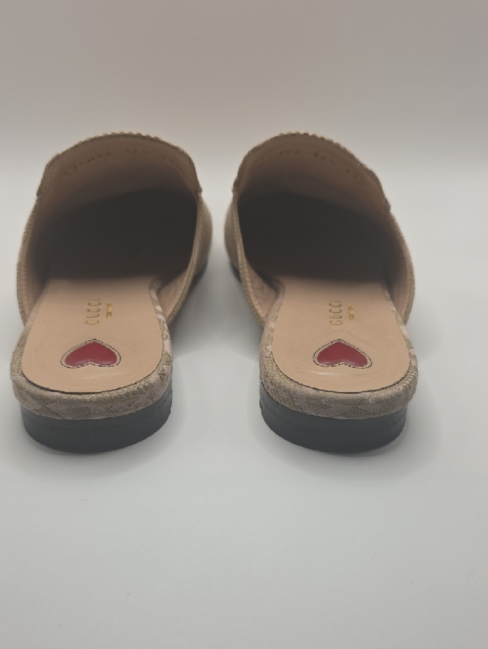 Gucci Beige and Pink GG Canvas Horsebit Backless Mules - Picture 5 of 10